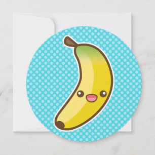 Invitation Fête d'anniversaire de la banane Kawaii