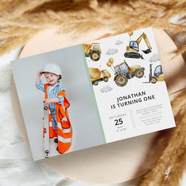 Invitation Fête d'anniversaire de la construction simple mode (Créateur téléchargé)