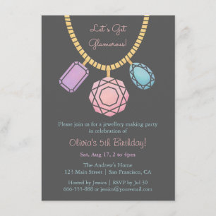 Invitation Fête d'anniversaire de la création de bijoux