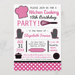 Invitation Fête d'anniversaire de la Cuisine de cuisine