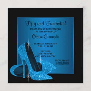 Invitation Fête d'anniversaire de la femme bleue de talons