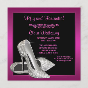 Invitation Fête d'anniversaire de la femme de talons hauts de