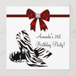 Invitation Fête d'anniversaire de la femme de talons hauts de