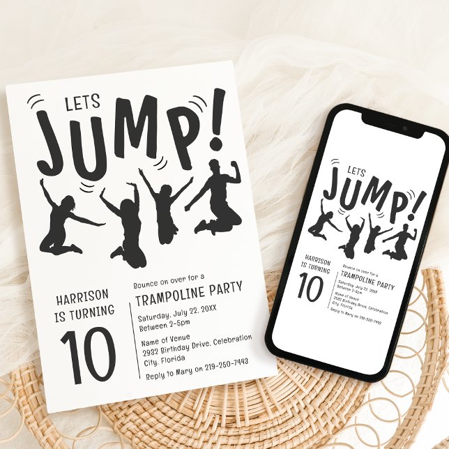 Invitation Fête d'anniversaire de la fête de Trampoline moder (Créateur téléchargé)
