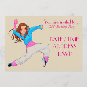 Invitation Fête d'anniversaire de la fille de hip hop de