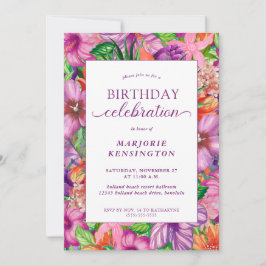 Invitation Fête d'anniversaire de la flore tropicale