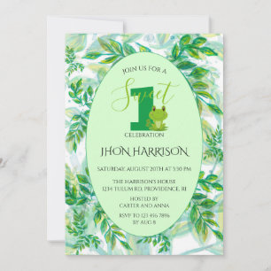 Invitation Fête d'anniversaire de la forêt des animaux 1ère a