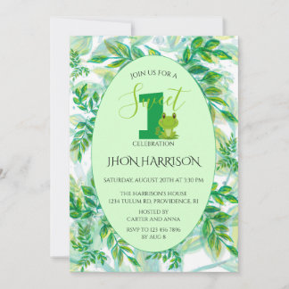 Invitation Fête d'anniversaire de la forêt des animaux 1ère a