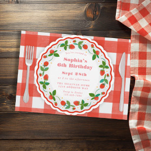 Invitation Fête d'anniversaire de la fraise douce Berry