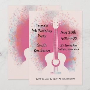 Invitation Fête d'anniversaire de la guitare