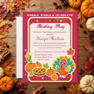 Invitation Fête d'anniversaire de la journée de la dinde cram