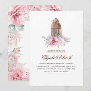 Invitation Fête d'anniversaire de la Lanterne Florale