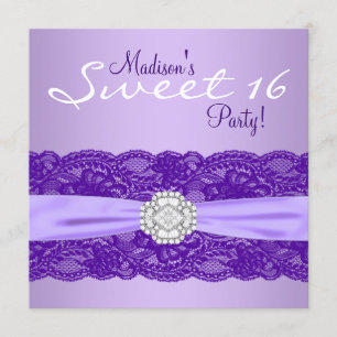 Invitation Fête d'anniversaire de la lavande violette