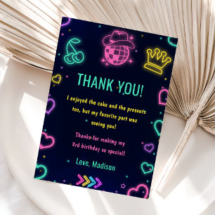 Invitation Fête d'anniversaire de la lueur du néon