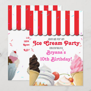 Invitation Fête d'anniversaire de la Parlerie de glace Rouge 