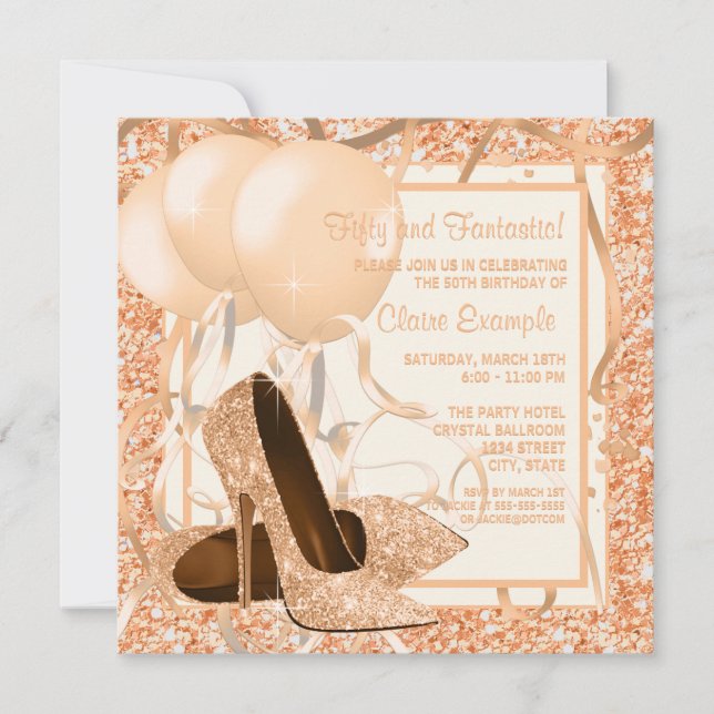 Invitation Fête d'anniversaire de la Pêche et de la Crème (Devant)