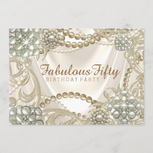 Invitation Fête d'anniversaire de la perle des femmes