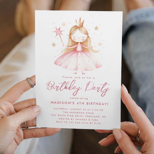 Invitation Fête d'anniversaire de la petite princesse (Créateur téléchargé)