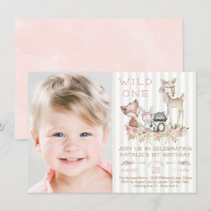 Invitation Fête d'anniversaire de la photo Girl Woodland