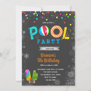 Invitation Fête d'anniversaire de la piscine d'hiver