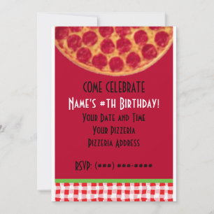Invitation Fête d'anniversaire de la pizza...