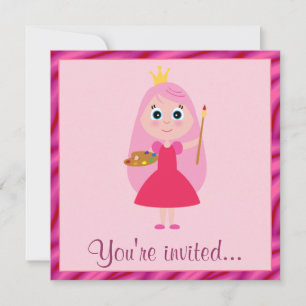 Invitation Fête d'anniversaire de la Princess Arts and Crafts