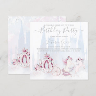 Invitation Fête d'anniversaire de la princesse Cendrillon pou
