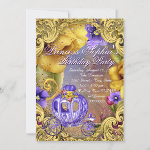 Invitation Fête d'anniversaire de la princesse du conte de fé