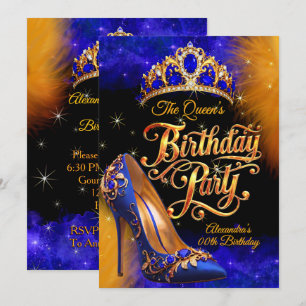 Invitation Fête d'anniversaire de la princesse reine chaussur