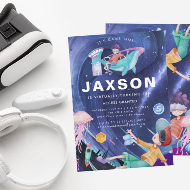 Invitation Fête d'anniversaire de la réalité virtuelle (Créateur téléchargé)