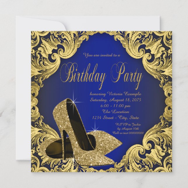 Invitation Fête d'anniversaire de la Royal Blue Gold (Devant)