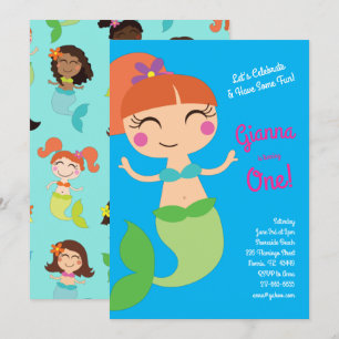 Invitation Fête d'anniversaire de la sirène