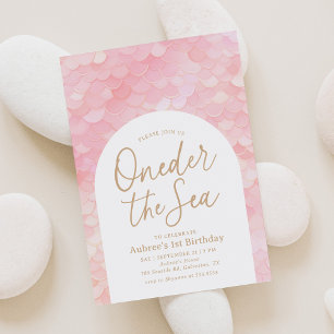 Invitation Fête d'anniversaire de la Sirène Rose Oneder la Me