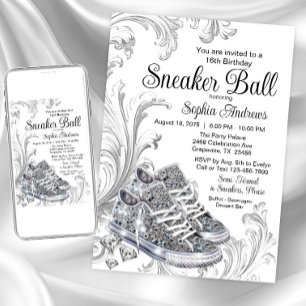 Invitation Fête d'anniversaire de la Sneaker Ball Diamant Bri
