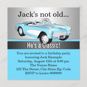 Invitation Fête d'anniversaire de la voiture d'antiquité Mans