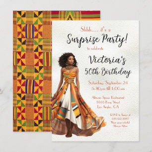 Invitation Fête d'anniversaire de l'Afro-Américain Kente