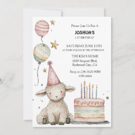 Invitation Fête d'anniversaire de l'agneau lunaire