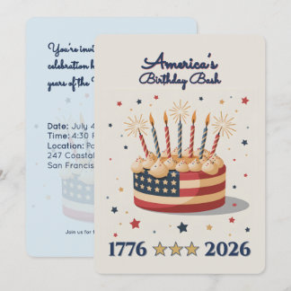 Invitation Fête d'anniversaire de l'Amérique 1776-2026