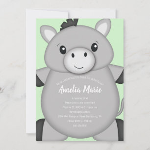 Invitation Fête d'anniversaire de l'âne vert