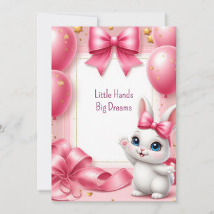 Invitation Fête d'anniversaire de lapin rose Thème rose 🐰