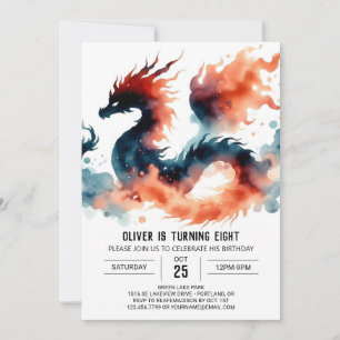 Invitation Fête d'anniversaire de l'artiste Bold Dragon