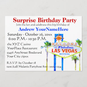 Invitation Fête d'anniversaire de Las Vegas Jackpot Slot Mach