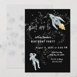Invitation Fête d'anniversaire de l'astronaute du décollage s