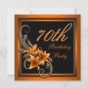 Invitation Fête d'anniversaire de l'élégant tigre noir et ora