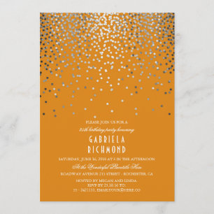 Invitation Fête d'anniversaire de l'élégante famille Orange C