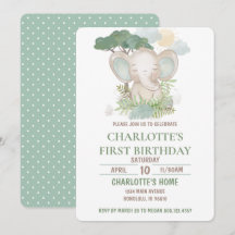 Fête d'anniversaire de l'éléphant vert