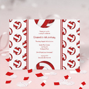 Invitation fête d'anniversaire de l'équipe de volley-ball fém