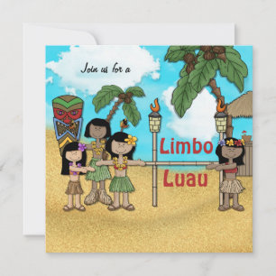 Invitation Fête d'anniversaire de Limbo Luau