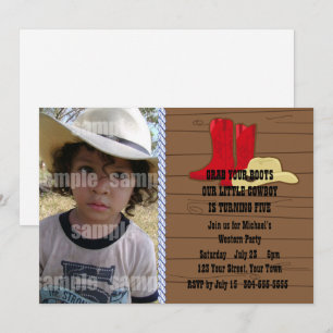 Invitation Fête d'anniversaire de Little Cowboy