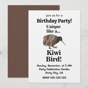 Invitation Fête d'anniversaire de l'oiseau Kiwi
